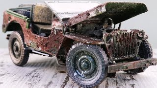 1944 Willys MB Jeep Restoration Abandoned in 10 Minutes  Willys Jeep Military  Model Cars [upl. by Agustin]