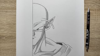 Drawing Piccolo half face step by step  How to draw Piccolo from Dragon Ball Z [upl. by Eenert]