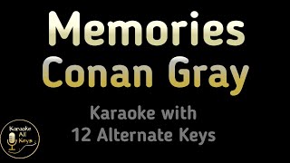 Memories Karaoke  Conan Gray Instrumental Lower Higher Female Original Key [upl. by Llehcam]