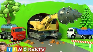 Excavator Driller amp Cutter Trucks for Kids  Bypass Road Construction [upl. by Akselaw682]