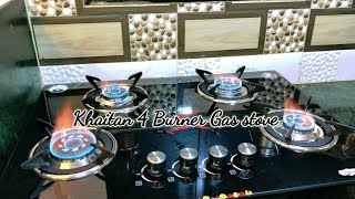 Khaitan 4 Burner Phantom Black Hob Top With Automatic Ignition Unboxing And Indepth Review [upl. by Damita]