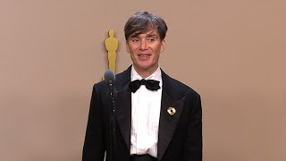 Oscars Press Room Cillian Murphy Actor in a Leading Role [upl. by Atirec611]