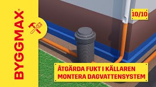 Åtgärda fukt i källaren del 10 montera dagvattensystem [upl. by Alyose]