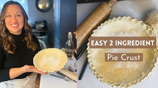 Easy 2 Ingredient Pie Crust  Perfect Pie Crust [upl. by Ailecnarf]