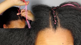 How To Pick Up Hair When Doing Your Own Cornrow Extensions  beginners tutorial feed in braids [upl. by Blaseio]