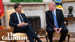 No Dutch prime minister awkwardly interrupts President Trump [upl. by Etterrag281]