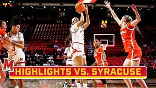 Syracuse at Maryland  Highlights  Big Ten Womens Basketball  Nov 19 2023 [upl. by Innattirb]