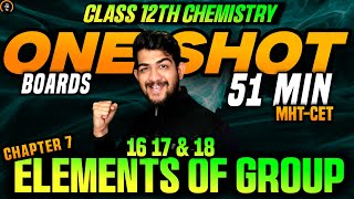 CH7 elements of group 16 17 18 class 12 one shot  maharashtra hsc board 2025 exam important 12vi [upl. by Anastatius]