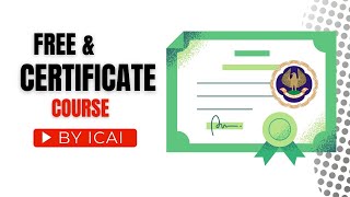 ICAI Certificate Course For All CA Students Must Enroll in this Certificate Course Provided By ICAI [upl. by Friday194]