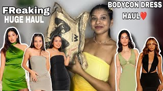 BODYCON DRESS HAUL FROM MYNTRA 😍 mustwatch viral haulvideo latesthaul myntrahaul [upl. by Ydassac704]