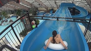 Blue Aquaglisse Water Slide at Aquaboulevard [upl. by Nnyrat329]