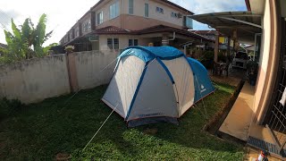 Unboxing Quechua Arpenaz family 4 amp setting up tent [upl. by Anawk]