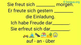 wie wer was Mix Fragen und Verb mit Präposition  aus Freude auf über an sich freuen über Verben [upl. by Gilpin]