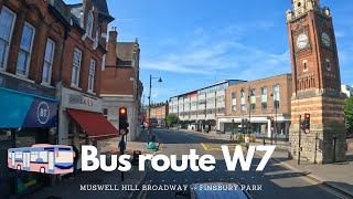 🚌 Diverted W7 bus route Muswell Hill  Finsbury Park [upl. by Lienet195]