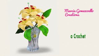 LIRIOS A Crochet  HOW TO CROCHET Beautiful Lilies [upl. by Lavina]