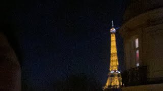 Eiffel Tower Light Show From Balcony [upl. by Donoho293]