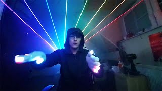 Gloving lights with LaserCube timeline laser show [upl. by Esalb11]