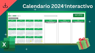 Calendario Interactivo 2024  SANT OFFICE  Archivo Descargable Gratis [upl. by Anik]