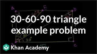 306090 triangle example problem  Right triangles and trigonometry  Geometry  Khan Academy [upl. by Auka382]