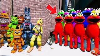 CAN THE ANIMATRONICS DEFEAT THE EVIL ELMO ARMY GTA 5 Mods FNAF RedHatter [upl. by Drofnil289]