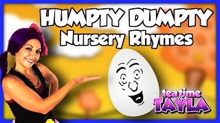 Humpty Dumpty  Nursery Rhymes  Tea Time with Tayla [upl. by Anetsirhc]