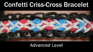 Rainbow Loom® Confetti CrissCross Bracelet [upl. by Tibbitts]