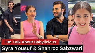 Syra Yousuf and Shahroz Sabzwaris fun interview about film Babylicious [upl. by Aokek]