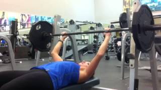 Girl bench press 135 lbs [upl. by Rebel851]