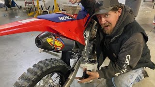 BEST FMF EXHAUST INSTALL 2024 crf250rx build [upl. by Arima]