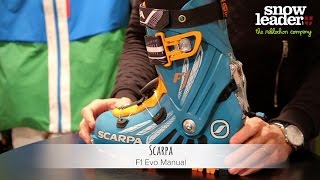 Scarpa  F1 Evo Manual  chaussure de ski par Snowleader [upl. by Giwdul]