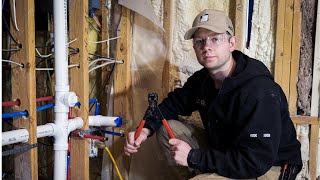 How To Plumb a Bathroom With One Vent Two Sinks Toilet and Tubshower [upl. by Ardnekat80]