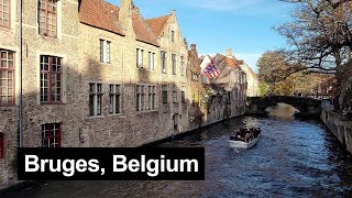 Bruges Belgium walking tour 26 November 2022 4K [upl. by Anderegg]