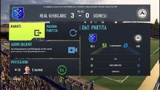 FIFA 22 Modalità Carriera 2 giornata del campionato di Serie A Enilive Real Verbicaro Udinese [upl. by Abbot]