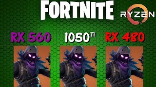 FORTNITE GTX 1050 TI vs RX 480 vs RX 560 vs  Ryzen 2600X FPS Benchmark [upl. by Fridell]