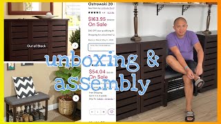 WAYFAIR Shoe Storage Cabinet and Shoe Bench  Unboxing and Assembly [upl. by Euqinemod259]