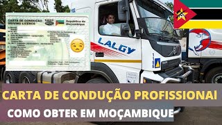 Como obter a carta de condução profissional em Moçambique  Carteira de motorista  Averbar [upl. by Yorick]