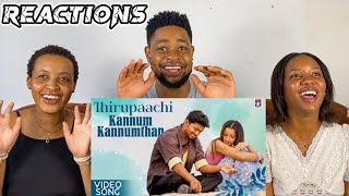 African Friends Reacts To Kannung Kannudhan Song  Thiruppatchi Tamil Movie  Vijay  Trisha  Mani [upl. by Enej21]