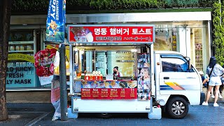 Street Food Korea A musteat street breakfastToast in Koreas fashion street Myeongdong [upl. by Tayler]