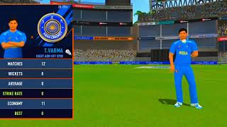 REAL CRICKET 24 BEST BOWLING TILAK VARMA 😀 WICKET FIRST BALL 🎉 [upl. by Elleneg345]