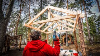 Stelzenhaus Terrasse und Dachkonstruktion  Outdoor Spielplatz selber bauen [upl. by Umberto]