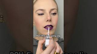 LIP STAIN TUTORIAL🤯 lipstain lipoil makeuptutorial makeupartist makeuphack beginnermakeup [upl. by Giavani]