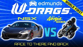 UDRAG NSX Type S vs Ninja H2 R  Quarter Mile Handling amp More [upl. by Ariuqahs836]