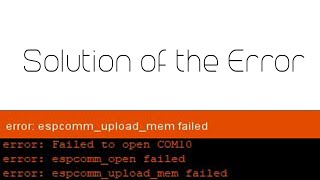 espcommuploadmem failed  Error solved  ESP8266 projects [upl. by Neumann]