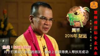 慧戒师傅 分析2016猴年 属羊生肖运程 cc Eng Subs Hui Master Year 2016 Chinese Zodiac Predictions [upl. by Ynohtnael]