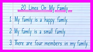 20 lines on My Family in englishEssay on My Family in englishMy Family essay in english [upl. by Ydnyc]