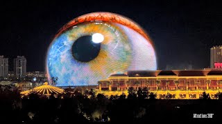 New Visuals on 23 Billion Sphere in Vegas  Gigantic Eyeball on Worlds Largest LED Screen [upl. by Marcella]