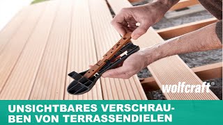 Starterset quotVerdecktes Verschraubenquot Unsichtbares Verbindungssystem für Holzterrassen  wolfcraft [upl. by Forras]