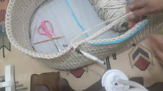 How to crochet moses basket using cord yarns [upl. by Incrocci]