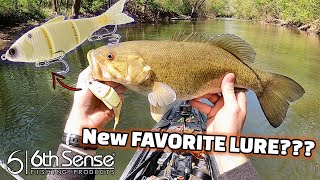 New FAVORITE LURE  6th Sense Trace 5quot Slow Sinking Swimbait  Indiana Spring River Kayak Trip [upl. by Ceil]