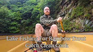 CANOE FISHING ON A LAKE  Rainbow Trout CATCH CLEAN COOK [upl. by Irpac]